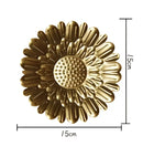 Geometric golden metal wall art set living room round decor by Decorbites