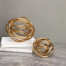 GobekUsa Geometric Golden Thread Metal Balls Decorative Figurines