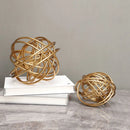 GobekUsa Geometric Golden Thread Metal Balls Decorative Figurines