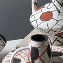 GobekUsa Geometric Graffiti Ceramic Vase with Handles for Home Decor and Floral Arrangements.