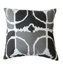 Geometric grey embroidered cotton pillow cover living room decor by Decorbites
