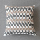 Geometric grey embroidered cotton pillow cover living room decor by Decorbites