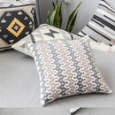 Geometric grey embroidered cotton pillow cover living room decor by Decorbites