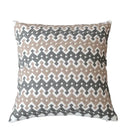 Geometric grey embroidered cotton pillow cover living room decor by Decorbites