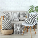 Geometric grey & pink cushion cover living room pillow case by Decorbites