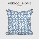 GobekUsa Indigo Blue & White Embroidered Pillow Covers - 50x50cm