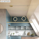GobekUsa Geometric Island Pendant LED Ceiling Fixture in Gold with Warm/White Light - Minimalist Design