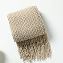 GobekUsa Geometric Knit Sofa Blanket with Tassels