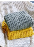 GobekUsa Geometric Knit Sofa Blanket with Tassels