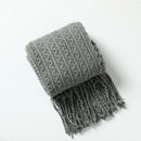 GobekUsa Geometric Knit Sofa Blanket with Tassels