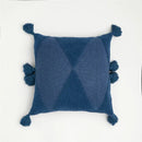 GobekUsa Knitted Mustard Blue Tassel Cushion Cover for Home Sofa Bed Decor