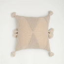 GobekUsa Knitted Mustard Blue Tassel Cushion Cover for Home Sofa Bed Decor