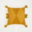 GobekUsa Knitted Mustard Blue Tassel Cushion Cover for Home Sofa Bed Decor