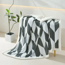 GobekUsa Geometric Lamb Wool Blanket: Soft Multi-Purpose Sofa Cover for Autumn Winter