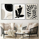 GobekUsa Geometric Leaf Rainbow Boho Canvas Wall Art