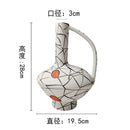 GobekUsa Geometric Line Ceramic Vase with Fringe Decoration