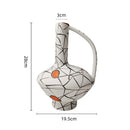 GobekUsa Geometric Line Ceramic Vase with Fringe Decoration
