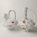 GobekUsa Geometric Line Ceramic Vase with Fringe Decoration