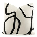 Geometric line embroidered pillowcase in black & white – living room by Decorbites