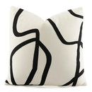 Geometric line embroidered pillowcase in black & white – living room by Decorbites
