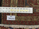 Geometric Meshkin Persian Vintage Runner Rug Handmade Wool Carpet - 4'0"x 10'4"