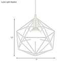 GobekUsa Geometric Metal Pendant Light - Industrial Living Room Hanging Light in Black/White - 3 Sizes Available