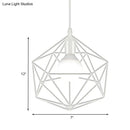 GobekUsa Geometric Metal Pendant Light - Industrial Living Room Hanging Light in Black/White - 3 Sizes Available