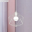 GobekUsa Geometric Metal Pendant Light - Industrial Living Room Hanging Light in Black/White - 3 Sizes Available