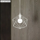 GobekUsa Geometric Metal Pendant Light - Industrial Living Room Hanging Light in Black/White - 3 Sizes Available