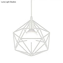 GobekUsa Geometric Metal Pendant Light - Industrial Living Room Hanging Light in Black/White - 3 Sizes Available