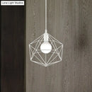 GobekUsa Geometric Metal Pendant Light - Industrial Living Room Hanging Light in Black/White - 3 Sizes Available