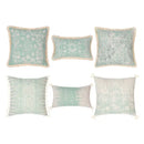 Geometric mosaic cotton crochet tassel cushion cover living room by Decorbites