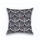 Geometric navy blue & gray cushion cover living room decor by Decorbites