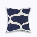 Geometric navy blue & gray cushion cover living room decor by Decorbites