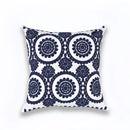 Geometric navy blue & gray cushion cover living room decor by Decorbites