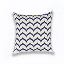Geometric navy blue & gray cushion cover living room decor by Decorbites