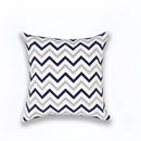 Geometric navy blue & gray cushion cover living room decor by Decorbites