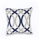 Geometric navy blue & gray cushion cover living room decor by Decorbites