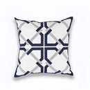 Geometric navy blue & gray cushion cover living room decor by Decorbites