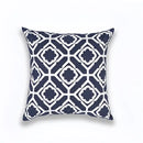 Geometric navy blue & gray cushion cover living room decor by Decorbites