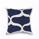 Geometric navy blue & gray cushion cover living room decor by Decorbites