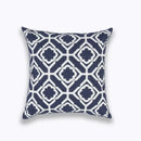 Geometric navy blue & gray cushion cover living room decor by Decorbites