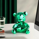 GobekUsa Electroplated Teddy Bear Sculpture for Home Decor