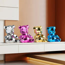 GobekUsa Electroplated Teddy Bear Sculpture for Home Decor