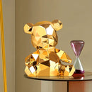 GobekUsa Electroplated Teddy Bear Sculpture for Home Decor