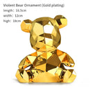 GobekUsa Electroplated Teddy Bear Sculpture for Home Decor