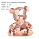 GobekUsa Electroplated Teddy Bear Sculpture for Home Decor