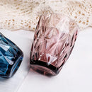 Geometric pink faceted 240ml water glass drinkware dining room tumbler by Decorbites