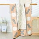 Geometric pink & gray cotton bath towel bathroom quick dry accessory by Decorbites