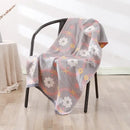 Geometric pink & gray cotton bath towel bathroom quick dry accessory by Decorbites